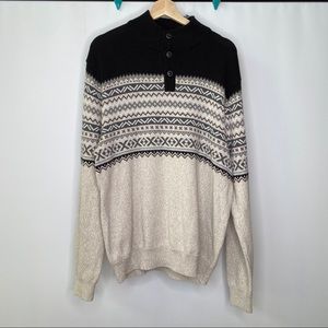 Chaps men’s sweater partial button up
